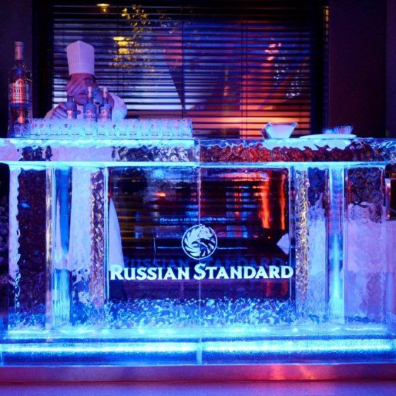 Bar en glace avec logo